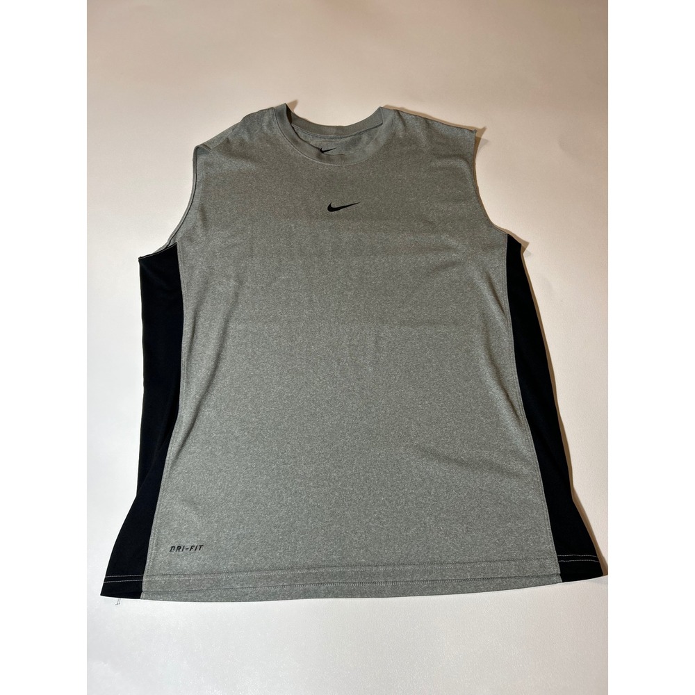 Nike Dri-FIT Tank Top Mens Large Grey Excellent Sleeveless Training Shirt